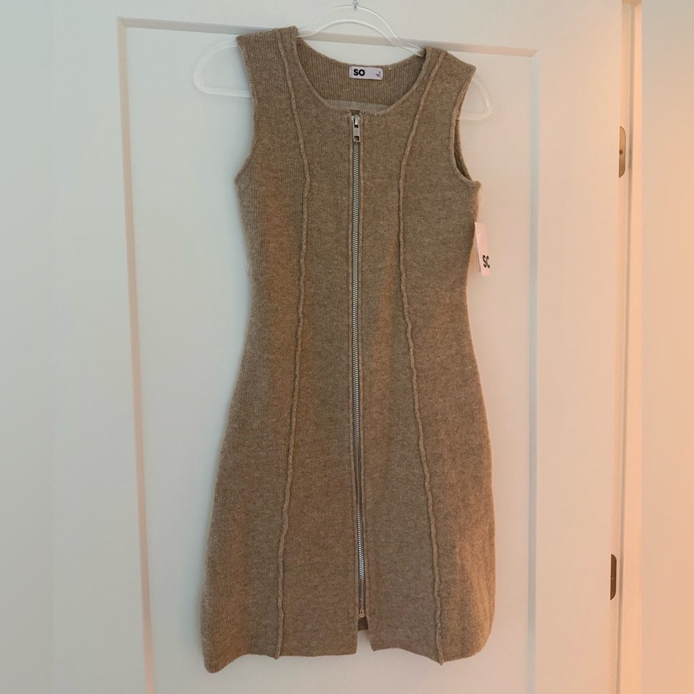 Tan zipper dress